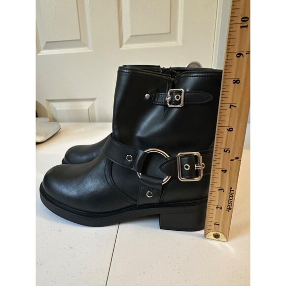 Universal Thread Women Connor Black Ankle Buckle Boots memory foam size 10 NWT - Picture 6 of 7